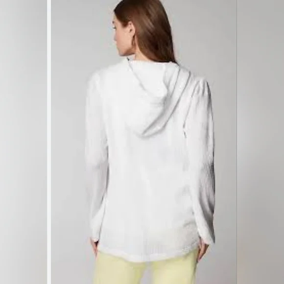 J jill- pure jill cotton-Gauze hooded jacket. - Picture 3 of 11